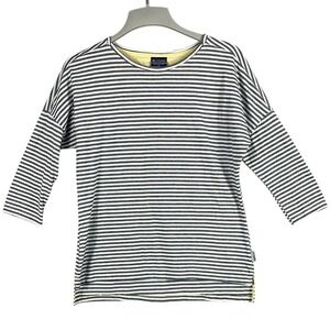 Columbia Performance Fishing Gear Womens 3/4 Sleeve Boxy T-Shirt Size Med Blk Wh